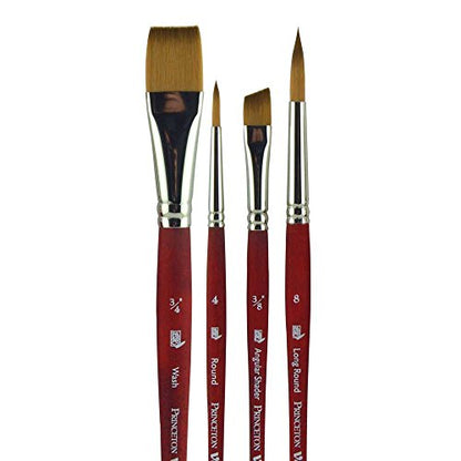 Princeton Velvetouch, Series 3950, Paint Brush for Acrylic, Oil and Watercolor, Set of 4