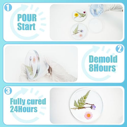 ProKKUV 16oz Epoxy Resin,Resin Art Kit for Beginners Molds for DIY Gift | Bubble Free Self Leveling Mix 1:1 Resin for Art Resin Casting Resin DIY Art Crafts - color: 16 OZ Kit