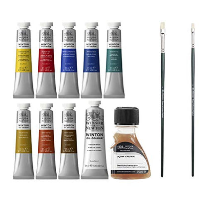 Winsor & Newton Winton Oil Color Paint, Studio Set, 10 x 37ml Tubes, Blue,Red,White, 12 Piece Set - style: Studio Set - 12 Pieces