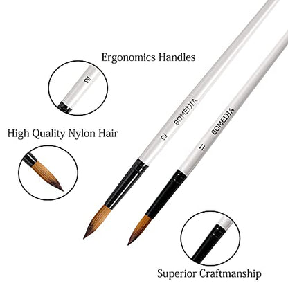 GETHPEN Acrylic Paint Brushes Set,12PCS Round-Pointed Tip Paint Brushes | Round-Pointed Tip Artist Paint brushes, Acrylic, Watercolor, Oil Painting, Canvas, Rock, Models, Face Body Art and DIY Crafts - style: Round