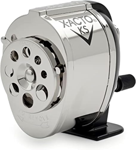 X-ACTO KS Manual Pencil Sharpener, Mountable, Metal, Classroom, Teacher Supplies, Adjustable for 8 Pencil Sizes, 1 Count (Pack of 12) - size: 1 Count (Pack of 12)