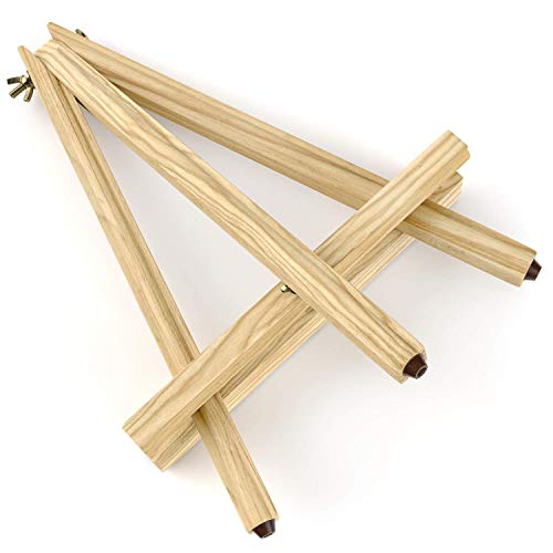 ARTEZA Tripod Easel, Pack of 6, 12 Inches, Natural Pine Wood Finish for Small to Medium Canvases with Non-Slip Legs