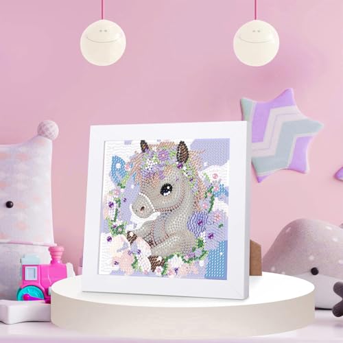 Horse Diamond Art Painting Kits for Kids with Frame Ages 4-8-12 (7x7 inch) - color: CC298