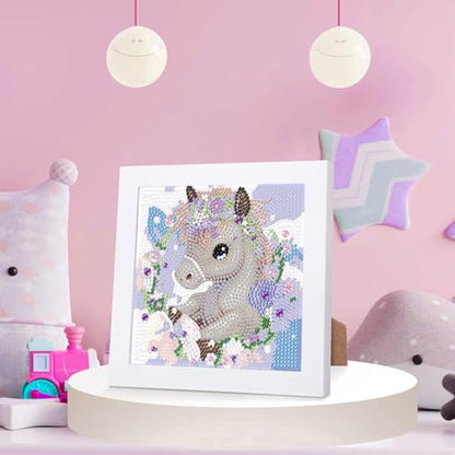 Horse Diamond Art Painting Kits for Kids with Frame Ages 4-8-12 (7x7 inch) - color: CC298