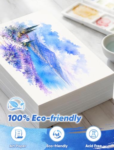 82 Sheets Watercolor Paper Bulk 5"x7", 110lb/230gsm Cold Press Thick, White - size: 5"x7"
