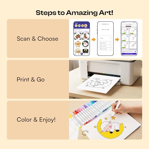 Caydo 3 Canvas Custom Diamond Painting Kit with Create Your Own Coloring Book for Kids with APP | 40 Sheets 160gsm Acid-Free Drawing Paper (Blank) for Gifts
