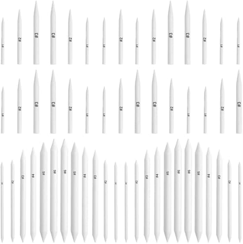 FEBSNOW 84Pcs Blending Stumps and Tortillions Sticks for Art Drawing | Spiral Wound Paper, Assorted Size Drawing Tools, Smooth Smudging and Blending, Student Artist Charcoal Sketching Supplies
