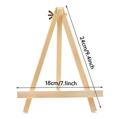 6PCS Wood Easels, 9 Inches Tabletop Easels, Tripod, Painting Party Easel, Kids Student Tabletop Easels for Painting, Art Craft Painting Easel Stand for Artist Adults Students - style: 6