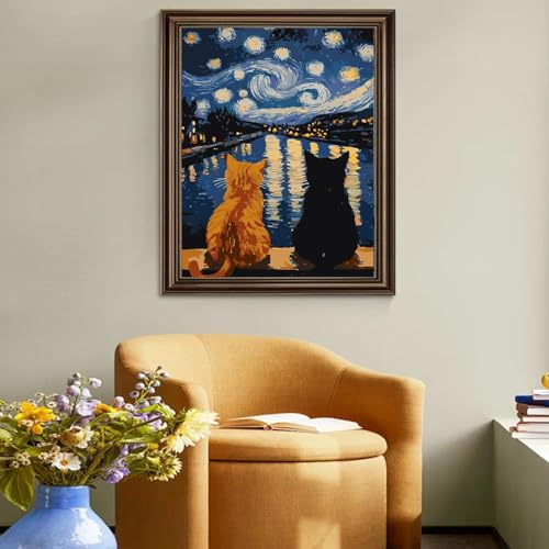 RYMILIE Cat Diamond Art Kits for Adults Diamond Painting Kit 12x16in - color: DP02873