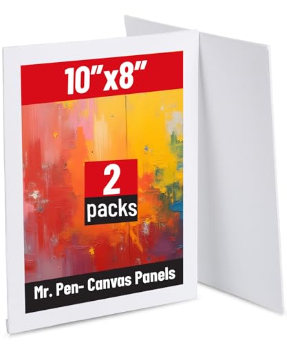 Mr. Pen- Canvas Panels, 2 Pack, 8x10 Inch | Triple Primed for Oil & Acrylic Paints, Canvas Boards for Painting, Painting, Drawing & Art Supplies - size: 8x10 Inches, 2 Pack