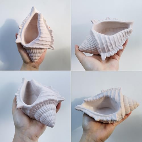 Wehous Large Conch Silicone Mold Unique Conch Shaped Tray Resin Concrete Mold 3D Candle Vessels Trinket Holder Container Epoxy Molds Marine Shell Storage Tray Casting Clay Craft Mould DIY Home Decor - color: Conch Tray