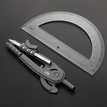Mr. Pen- Geometry Compass and Protractor Set, 6 Inch Compass - color: Shuttle Grey, size: 1 Set