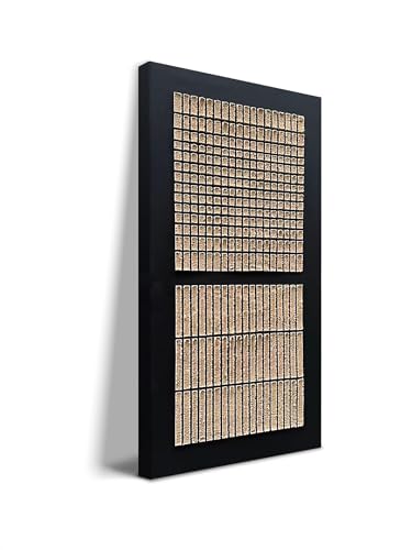 Art Golden Three-Dimensional Checkered Texture wall Decoration, Hand-Painted Black Abstract Oil Painting. This Modern Minimalist Style Artwork Measures 24x48 inches. - color: Yi151