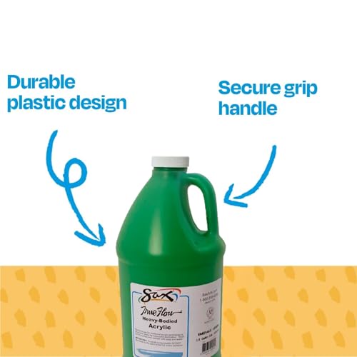 Sax True Flow Heavy Body Acrylic Paint, 1/2 Gallon, Emerald Green - 439289, 64 Fl Oz (Pack of 1) - color: Emerald Green