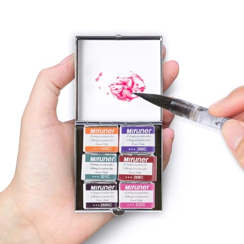 Mini Portable Handmade Artist Watercolor Paint,6 Colors Solid Watercolor - color: Solid Watercolor--mix Color 04
