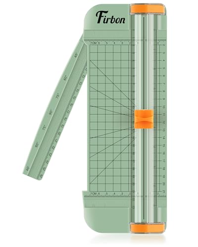Firbon A5 Paper Cutter, Small Straight Paper Trimmer with Side Ruler | Morandi Compact Design | Cuts Photo, Cardstock, Labels & Coupons | Portable Desktop Slicer | Scrapbooking & Craft Projects - color: A5-morandi