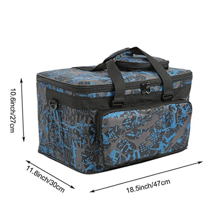 Art Supplies Organizer Bag Craft Tool Storage Tote Arts and Crafts Carrying Case Artist Travel Carrier Bag with Headband Waterproof Paint Box Foldable For Drawing Sketch Painting Sewing Large Capacity - color: camo blue