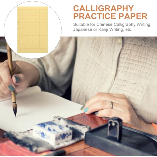 Healifty 150 Sheets Chinese Calligraphy Practice Paper | Grid Xuan-Style Rice Paper for Brush Writing, Chinese Characters, Japanese Kanji Practice and Beginner Calligraphy