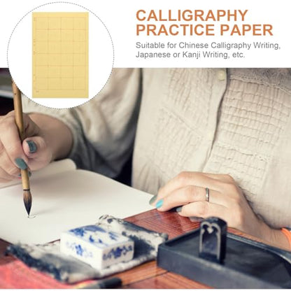 Healifty 150 Sheets Chinese Calligraphy Practice Paper | Grid Xuan-Style Rice Paper for Brush Writing, Chinese Characters, Japanese Kanji Practice and Beginner Calligraphy