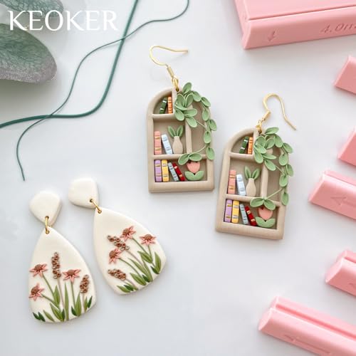 Keoker Clay Tube Hoop Roller Guide, Clay Rolling Strip Shape Maker, Polymer Clay Snake Maker, Polymer Clay Earring Tools - color: Pink