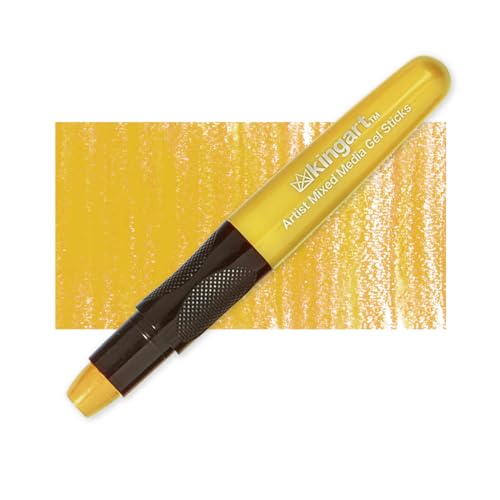 KINGART GS013-1 Mixed Media Gel Stick Crayon, Naples Yellow | 1-Piece Artist Crayon: Brush on water for watercolor effects; odorless and non-toxic - color: Naples Yellow