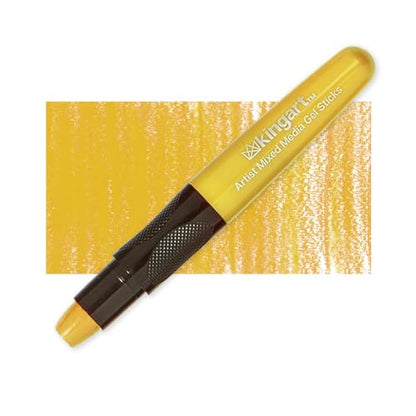 KINGART GS013-1 Mixed Media Gel Stick Crayon, Naples Yellow | 1-Piece Artist Crayon: Brush on water for watercolor effects; odorless and non-toxic - color: Naples Yellow