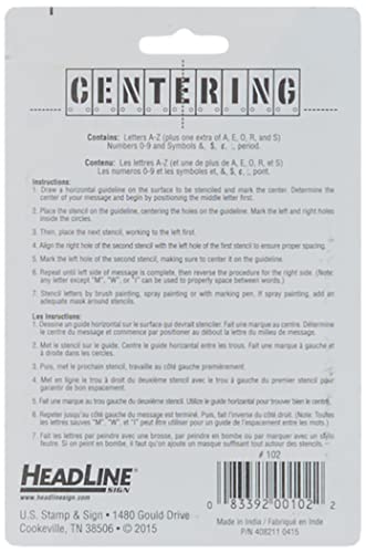 Headline Sign 2in. Stencil Kit, Caps/ Numbers - size: 2 Inch, style: Letters/Numbers/Symbols