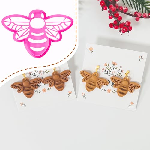Xaekicr Bee Shape Polymer Clay Cutters Set – Clay Earring Cutters for Handmade Earrings, Clay Tools and Polymer Clay Molds for Jewelry Making - color: B color