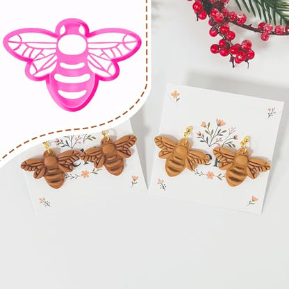 Xaekicr Bee Shape Polymer Clay Cutters Set – Clay Earring Cutters for Handmade Earrings, Clay Tools and Polymer Clay Molds for Jewelry Making - color: B color