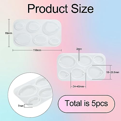 10 Pcs White Resin Silicone Molds Teardrop Charms Silicone Jewelry Molds Resin Casting Molds for Jewelry Making DIY Accessories - color: 10pcs-118x65x7mm-teardrop charms silicone mold