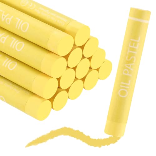 MECCANIXITY Soft Oil Pastels, Oil Pastel Crayons Vibrant Color Blendable Art Supplies for Painting Drawing Blending Painting Artists Beginners Professional(Lemon Yellow, Pack of 16) - color: Lemon Yellow