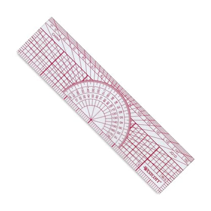 Westcott Protractor Ruler, 6", 15cm, Transparent (W-5)