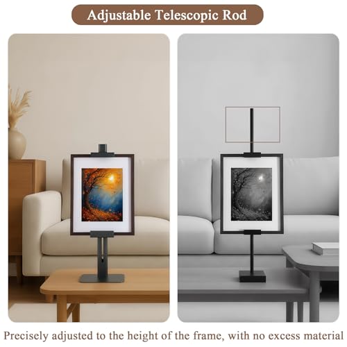 24''Adjustable Metal Tabletop Easel, Picture Frame Stand - color: Black