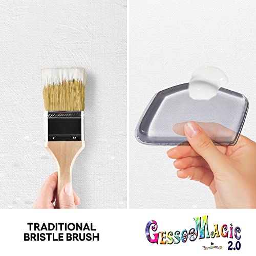Gesso Canvas Primer Silicone Brush - The Gesso Magic 2.0 for Primer Paint - Art Supplies, Painting Supplies for Any Art Set, Acrylic Paint, Sculpting, Pottery & More (2.0) - style: GessoMagic Larger style