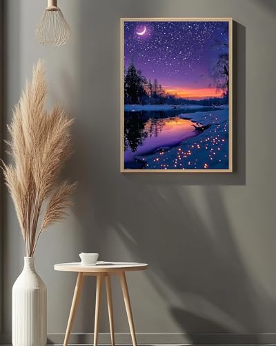 Starry Night Diamond Art Kits for Adults, Nature Diamond Art 12X16 Inch - color: Landscape 03
