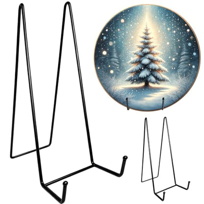 2PCS Iron Plate Stands for Display 14 Inch, Large Metal Heavy Duty Display | Solid Black Iron Table Top Easel Holder, Perfect for Large Plates, Platters, Picture Frames, Signs, and Posters - size: 2PCS 14IN