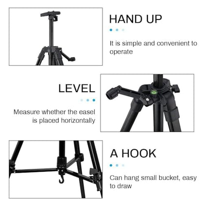 RRFTOK 21-61 Inch Adjustable Art Easel Stand for Painting with Tray - style: 61B 1-Pack