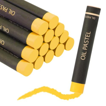 MECCANIXITY Soft Oil Pastels, Oil Pastel Crayons Vibrant Color Blendable Art Supplies for Painting Drawing Blending Painting Artists Beginners Professional(Dark Yellow, Pack of 16) - color: Dark Yellow