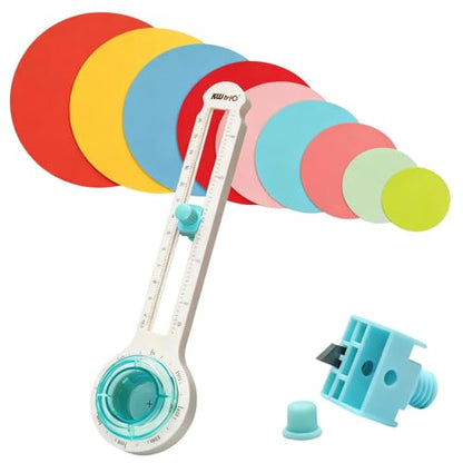 Circle Cutter, Adjustable Circle Paper Cutter with 1 Replacement Blades, Cutting Diameter 8-32cm, Circular Rotary Cutter for Paper Crafts, Paper Trimmer for DIY Craft Scrapbooking Card Making