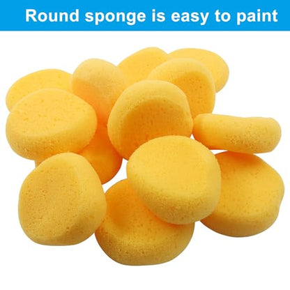 12 Pack Round Pottery Sponges | High Absorption, Horse Tack Cleaning, Leather Care, Painting & Kitchen