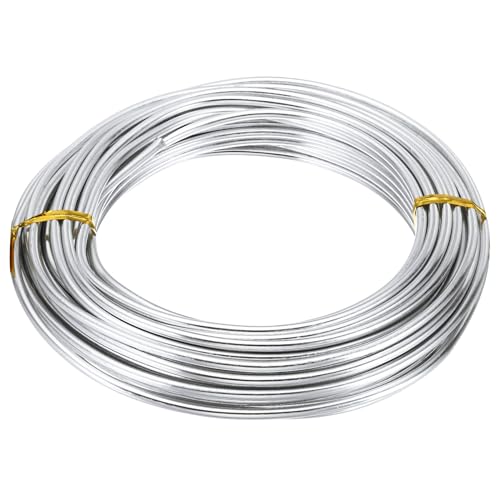 PATIKIL 32.8ft Aluminum Wire, 1pcs Jewelry Wire Aluminum Craft Wire 3mm 9 Gauge Wire Metal for Jewelry Making Beading Crafting Pendants Art, Silver - color: Silver, size: 3mm