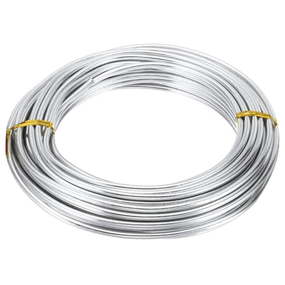 PATIKIL 32.8ft Aluminum Wire, 1pcs Jewelry Wire Aluminum Craft Wire 3mm 9 Gauge Wire Metal for Jewelry Making Beading Crafting Pendants Art, Silver - color: Silver, size: 3mm
