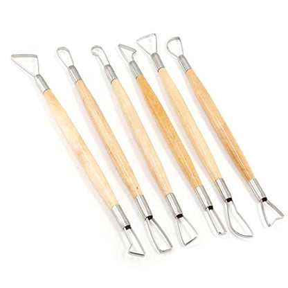 suiwotin 6pcs Double-Sided Clay Sculpting Tools, Ribbon Clay Tools - size: 6pcs-Loop