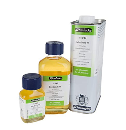 Schmincke - Medium W, 60 ml, 50043025, liquid, makes oil colours water-mixable, increases gloss and transparency, odourless - size: 2.03 Fl Oz (Pack of 1)