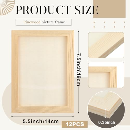 Kathfly 12 Pcs 5 x 7inch Wood Panels for Painting,Unfinished Boards - size: 5 x 7 inch