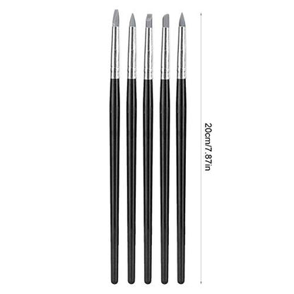 5pcs Clay Sculpting Tool Set Silicone Head Sculpture Tools Shapers Accessory Color Shaping, Blending Remove Fingerprints