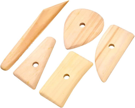 5 Pcs Pottery Clay Ribs Wooden Ceramic Potter Rib Ceramic Clay Sculpting Scrapers Tools Pottery Shaping Trimming Tools, Ceramic and Pottery Tools