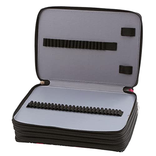 200 Slots Pencil Case 4-Layer Zipped Holder w/Handle - color: Cherry Cactus, size: 200