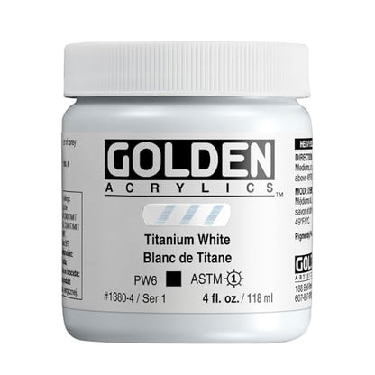 GOLDEN Heavy Body Acrylics, Titanium White, 4 fl. oz. Jar