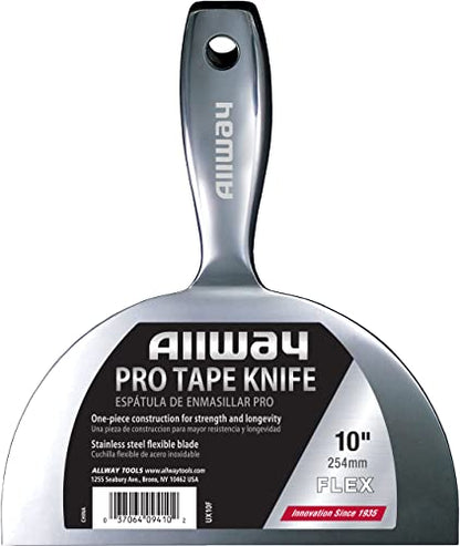 ALLWAY UX10F Premium One-Piece Flex Stainless Steel Joint Knife, 10" | Ergonomic Handle, Built-in Hammer End - size: 10"
